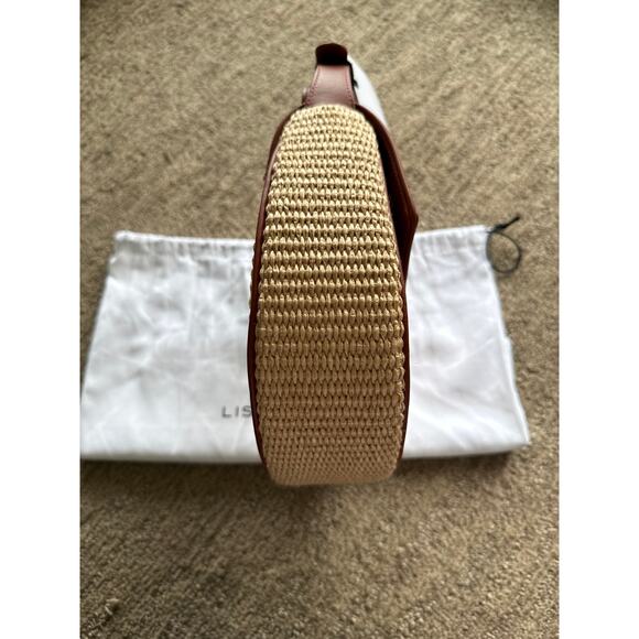 New with Tag Liselle Kiss Raffia & Leather Tan and Wheat Color Adjustable Strap - Picture 3 of 7